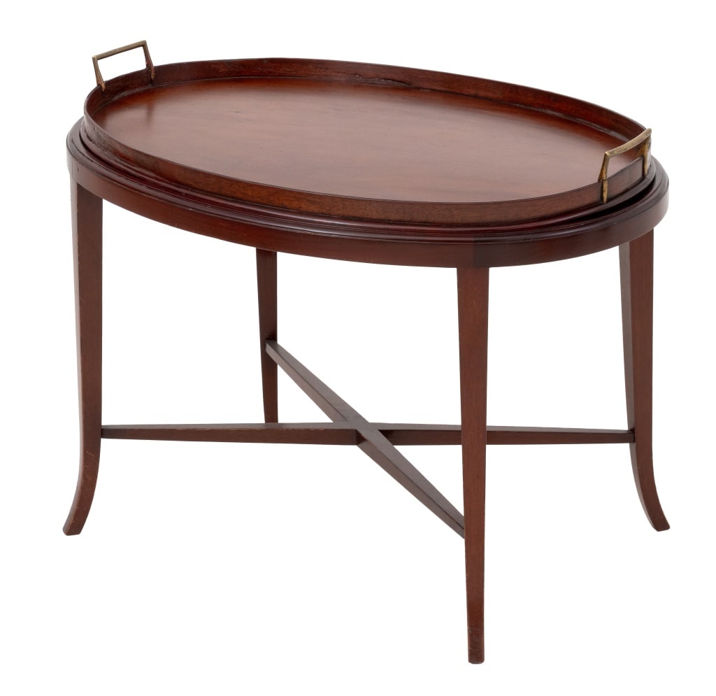 Regency Style Mahogany Oval Tray Table (1 of 9)