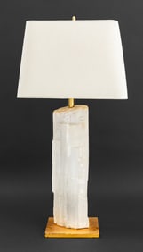 Modern Selenite Crystal Lamp