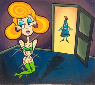 Caren Scarpulla "Weird Girl" Acrylic on Canvas