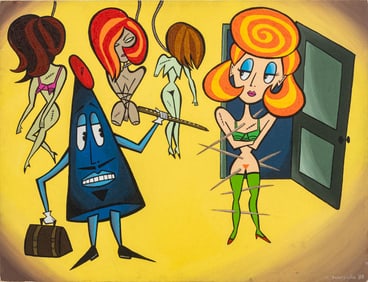 Caren Scarpulla "Weird Man" Acrylic on Canvas