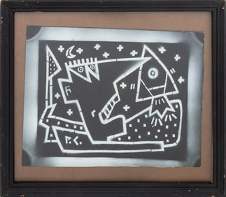 Pierre Cuvelier Untitled Stencil Spray on Paper