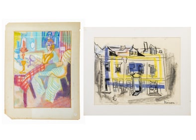 Impressionistic Portrait & Architecture Pastel, 2