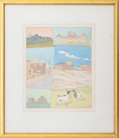 J. MacFadyen Farm Vignettes Watercolor on Paper