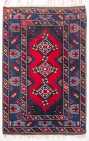 Turkish Geometric Motif Rug, 7' x 4' 1"