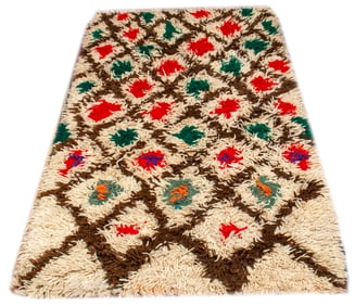 Moroccan Diamond Motif Rug, 7' 1" x 3' 9"