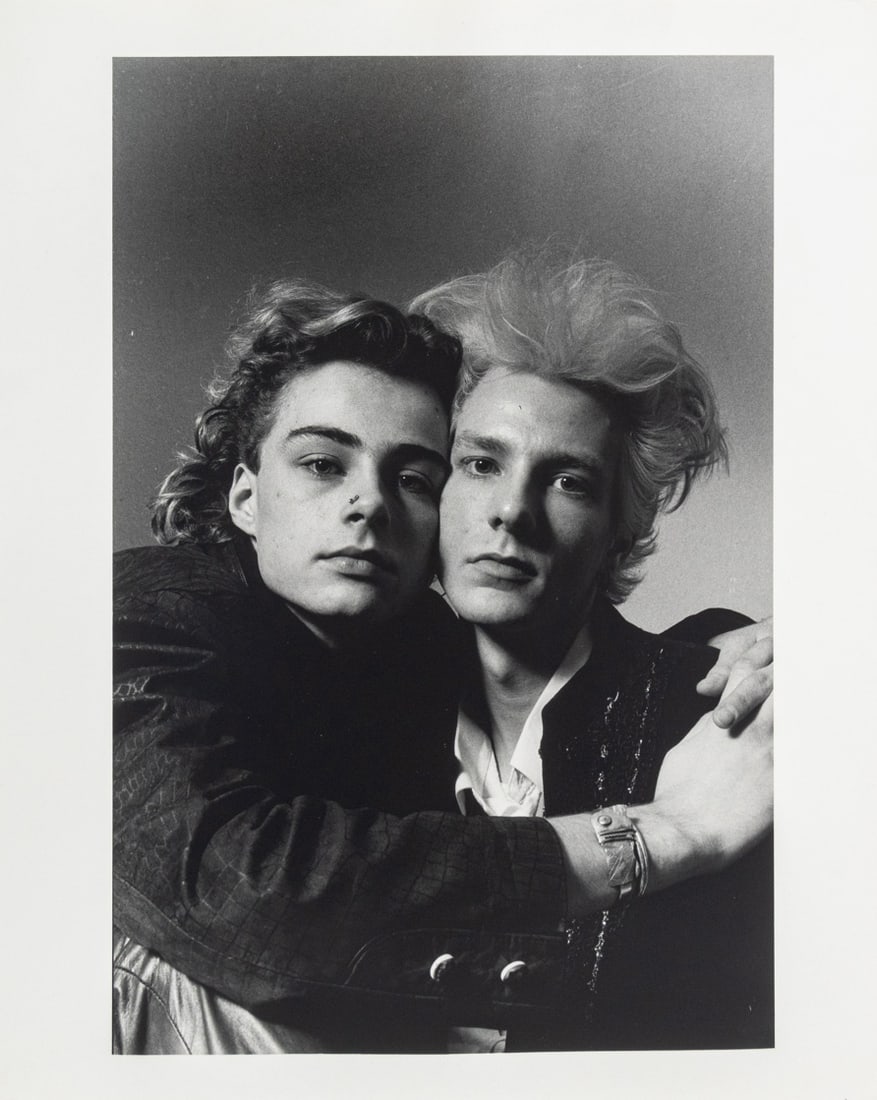 Will McBride "The Two Friends..." Silver Print: Will McBride (American, 1931-2015), "The Two Friends, Frankfurt am Main, Gelatin Silver Print, 1998, signed, titled and dated to the verso, silvered wood frame. Image: 18" H x 12" W; frame: 24" H x 18