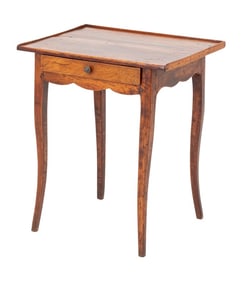 French Provincial Walnut Side Table, 19th C.