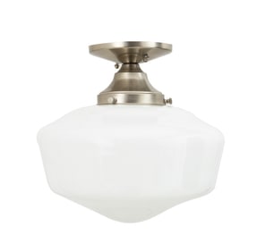 Art Deco Style School House Glass Pendant Lamp