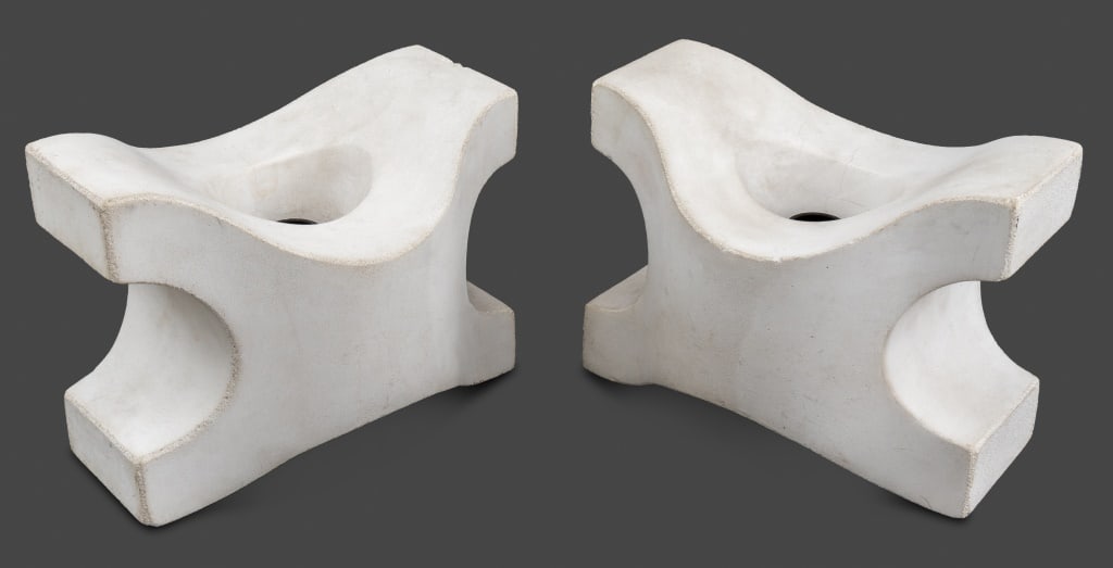 Mid-Century Modern Plaster Lamps, Pair (1 of 4)