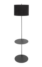 Postmodern Black Floor Lamp with Table