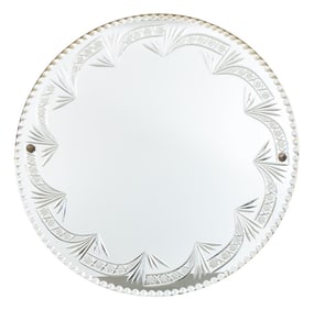 Venetian Style Circular Floral Etched Mirror