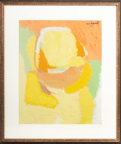 Dedi Ben Shaul Abstract Composition Pastel, 1963