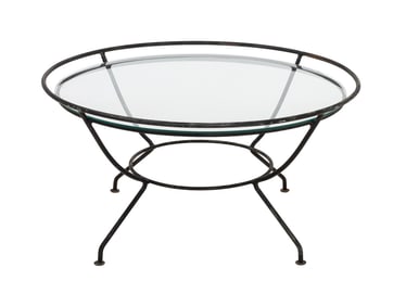 Glass Top Wrought Iron Circular Table