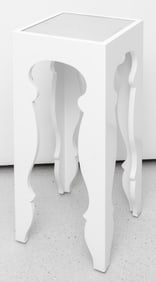 Hollywood Regency Mirrored Top Lacquered End Table