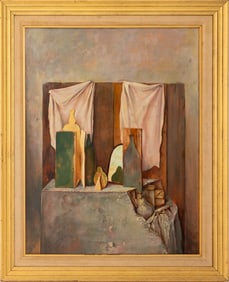 Samuel Bak Still Life with Bottles Oil on Canvas