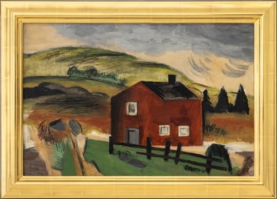 Walt Kuhn "The Red House" Oil on Canvas, 1919