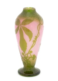 Daum Nancy Martele Ovoid Glass Vase, 1919-1923