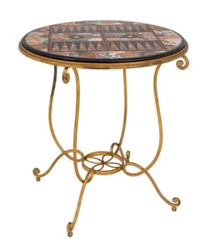 Pietra Dura Specimen Marble Games Table