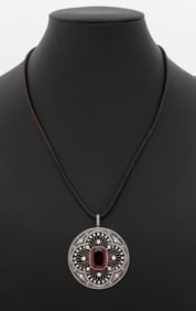 Platinum Spinel Diamond Pendant Necklace