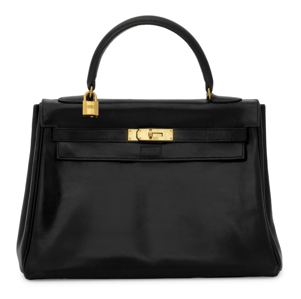 Hermes Kelly 28 Black Calf Leather Handbag (1 of 15)