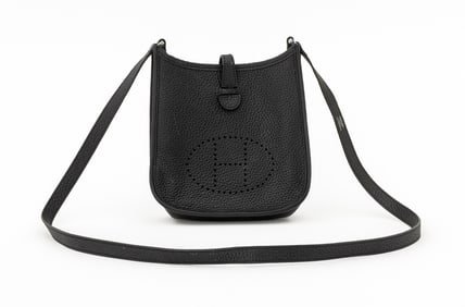 Hermes Evelyne TPM Black Leather Crossbody Bag