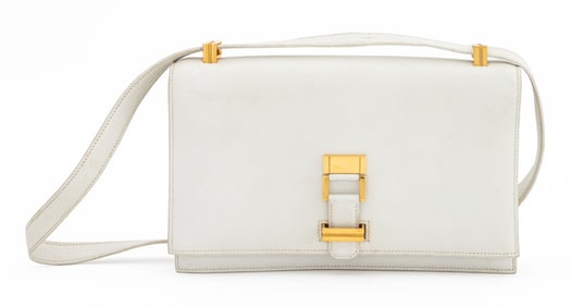 Hermes White Leather Handbag
