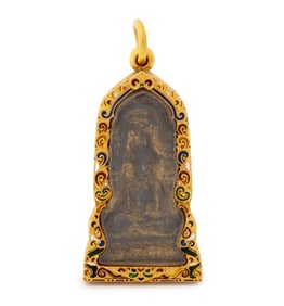 Thailand 22K Yellow Gold Buddha Amulet