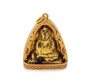 Thailand 22K Yellow Gold Buddha Amulet