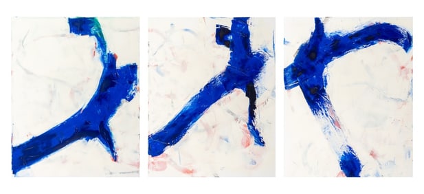 Robert O'Meara Abstract Composition Triptych Oil