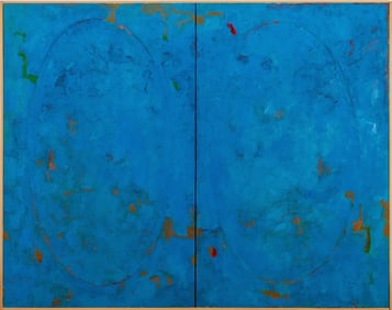 Robert O'Meara Abstract Composition in Blue Oil