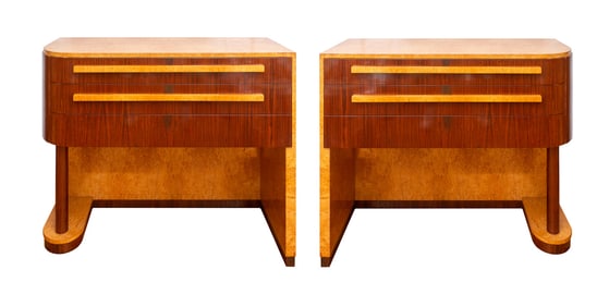 Donald Deskey Art Deco Sideboard Consoles, Pair