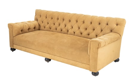 Modern Chesterfield Mustard Upholstered Sofa