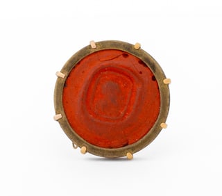 14K Gold Ancient Roman Votive Seal Brooch