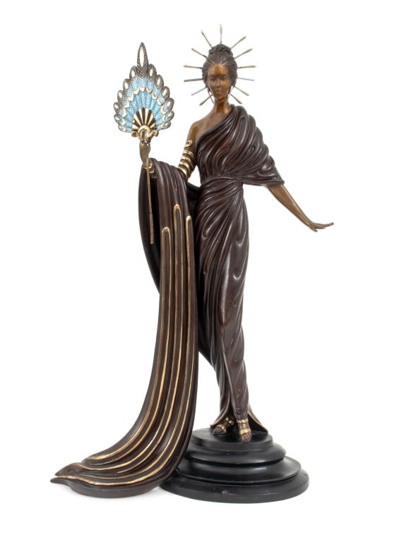 Erte "Aphrodite" Patinated Bronze Sculpture, 1986 (1 of 6)