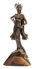 Erte "Peace" Patinated Bronze Sculpture, 1984