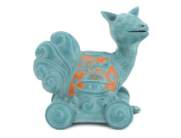Signed Judaica Art Pottery Animal Form Tzedakah