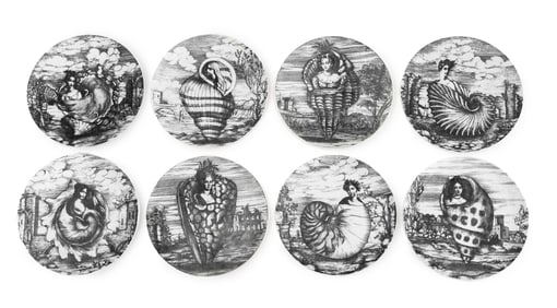 Fornasetti Porcelain "Le Oceandi" Plates, 8
