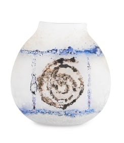 Seguso Arte Vetro Spiral Motif Scavo Glass Vase
