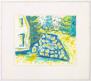 William Kienbusch "Woodpile, Maine" Pastel, 1978