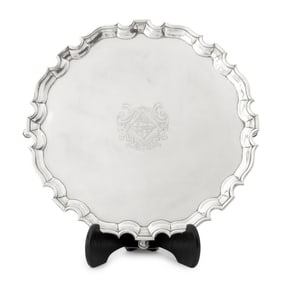 George II Sterling Silver Salver Tray, 1738