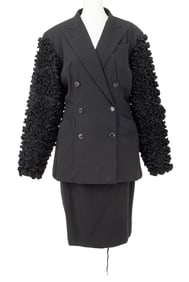 Jean-Paul Gautier Black Wool Blend Skirt Suit Set