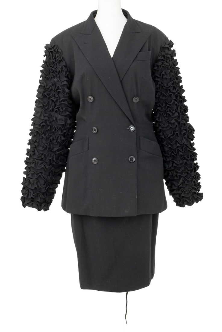 Jean-Paul Gautier Black Wool Blend Skirt Suit Set (1 of 9)