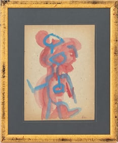 Peter Agostini Abstract Figure Watercolor, 1937