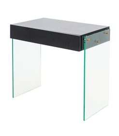 Art Deco Black Lacquered and Glass Dressing Table