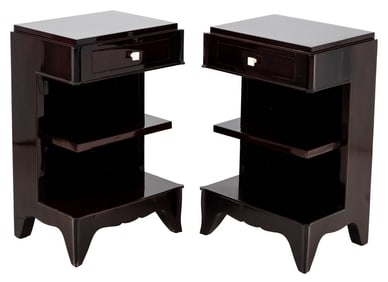 Art Deco Rosewood Nightstands, Pair