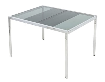 Milo Baughman Attr. Glass & Chrome Extending Table