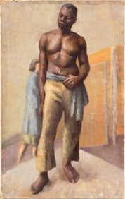Patton Standing Male Figure Oil on Canvas