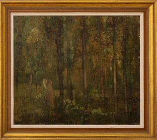 Edward Kramer Forest Landscape Oil on Canvas