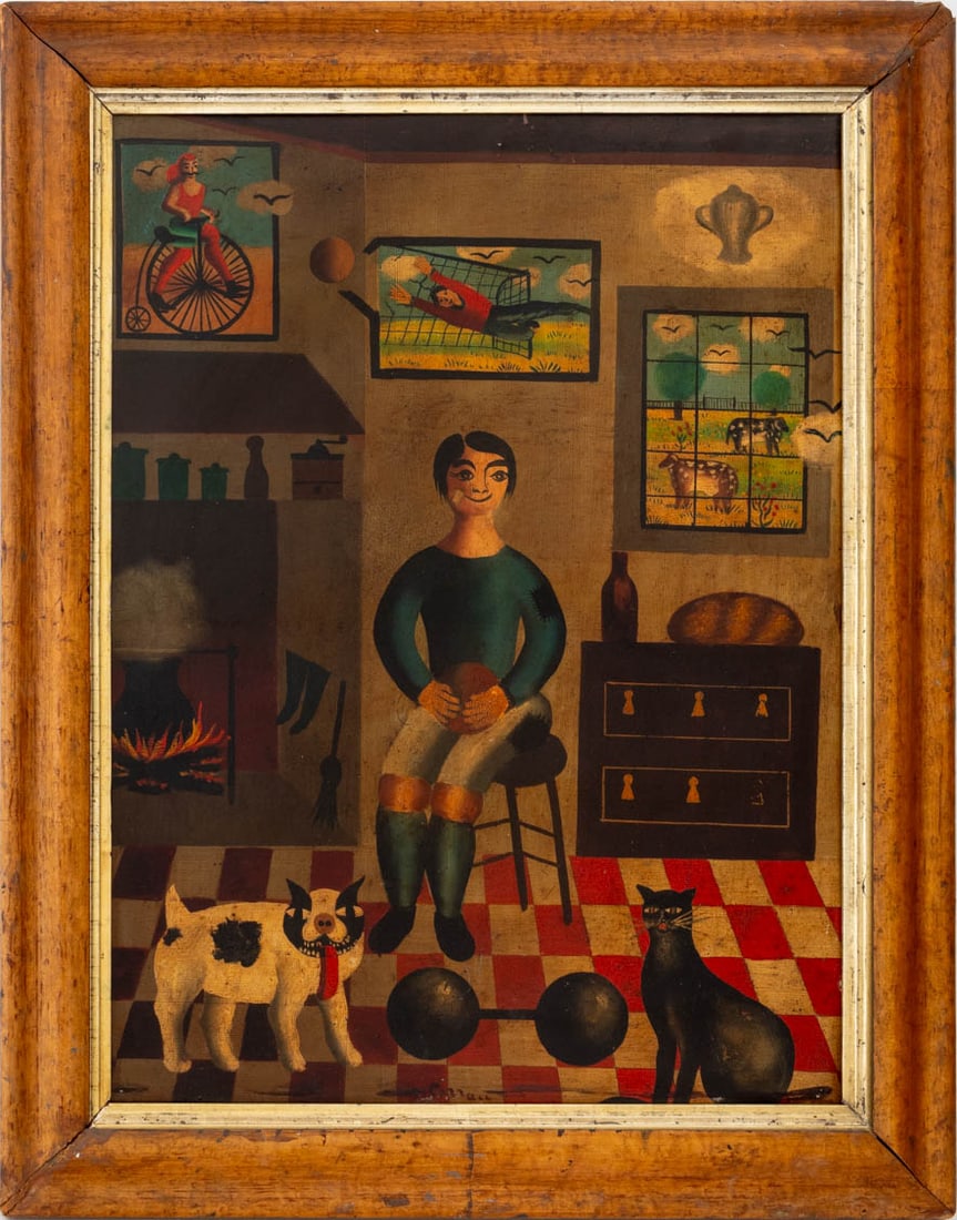 Jean Carrau The Athlete Oil on Tin (1 of 8)