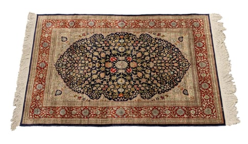 Turkish Silk Hereke Rug, 6' 3" x 3' 7.5"